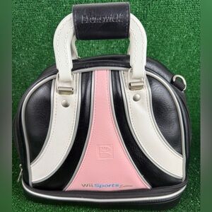 Wii Sports Style Bowling-Inspired Mini Bag Purse Pink Black